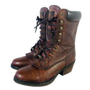 New Double H Ranch/Riding Boots - Dark Brown Leather - size 7.5